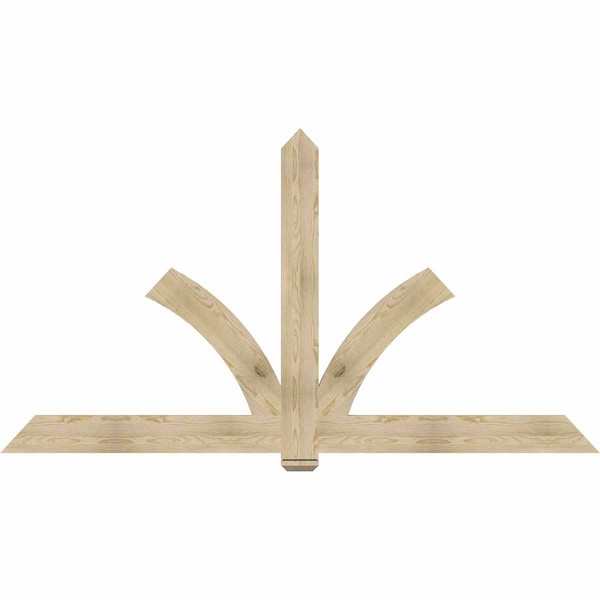 Ekena Millwork Redmond Rough Sawn Timber Gable Bracket, Douglas Fir, 96"W x 52"H x 2"D x 6"F, 13/12 Pitch GBW096X52X0206RED00RDF - main